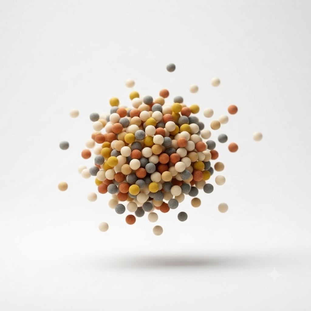 Iridescent pearl surrounded by AI data lines